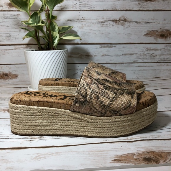 Sam Edelman Weslee Palm Wedge Slide Sandals - Picture 3 of 5